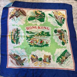 Vintage Hong Kong, souvenir, tourist, scarf